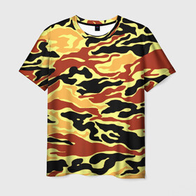Мужская футболка 3D с принтом Пустынный камуфляж в Кировске, 100% полиэфир | прямой крой, круглый вырез горловины, длина до линии бедер | Тематика изображения на принте: camo | армия | камо