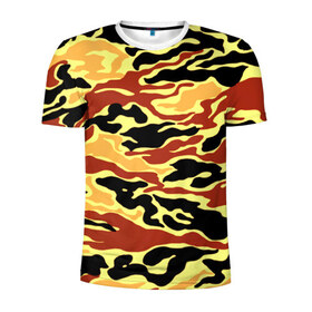 Мужская футболка 3D спортивная с принтом Пустынный камуфляж в Кировске, 100% полиэстер с улучшенными характеристиками | приталенный силуэт, круглая горловина, широкие плечи, сужается к линии бедра | camo | армия | камо