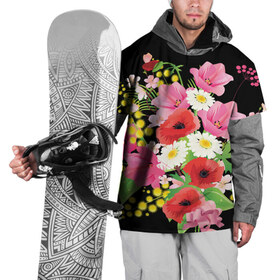 Накидка на куртку 3D с принтом Маки в Кировске, 100% полиэстер |  | flowers | букет | цветы