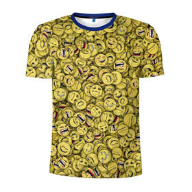 Мужская футболка 3D спортивная с принтом Злобные смайлы в Кировске, 100% полиэстер с улучшенными характеристиками | приталенный силуэт, круглая горловина, широкие плечи, сужается к линии бедра | peka | smile | yoba