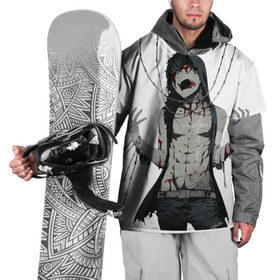 Накидка на куртку 3D с принтом Псих на цепи в Кировске, 100% полиэстер |  | 