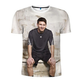 Мужская футболка 3D спортивная с принтом Месси в Кировске, 100% полиэстер с улучшенными характеристиками | приталенный силуэт, круглая горловина, широкие плечи, сужается к линии бедра | аргентина | барселона | испания | футбол | футболист
