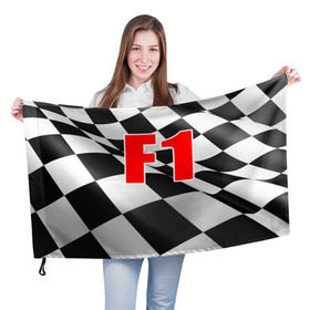 Флаг 3D с принтом Формула 1 в Кировске, 100% полиэстер | плотность ткани — 95 г/м2, размер — 67 х 109 см. Принт наносится с одной стороны | f1 | formula 1 | авто | автогонки | автоспорт | спорткар | финиш