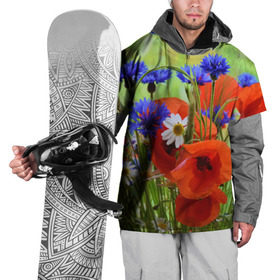 Накидка на куртку 3D с принтом Маки 7 в Кировске, 100% полиэстер |  | Тематика изображения на принте: цветы