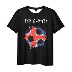 Мужская футболка 3D с принтом Исландия в Кировске, 100% полиэфир | прямой крой, круглый вырез горловины, длина до линии бедер | Тематика изображения на принте: euro 2016