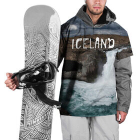 Накидка на куртку 3D с принтом Исландия. Водопад в Кировске, 100% полиэстер |  | исландия