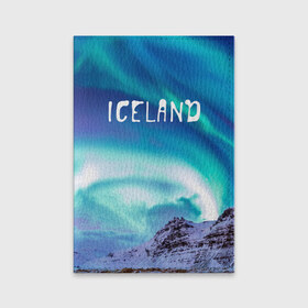 Обложка для паспорта матовая кожа с принтом Исландия. Полярное сияние. в Кировске, натуральная матовая кожа | размер 19,3 х 13,7 см; прозрачные пластиковые крепления | Тематика изображения на принте: исландия