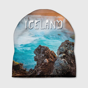 Шапка 3D с принтом Исландия. Водопад в Кировске, 100% полиэстер | универсальный размер, печать по всей поверхности изделия | исландия