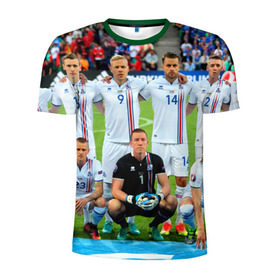 Мужская футболка 3D спортивная с принтом Сборная Исландии по футболу в Кировске, 100% полиэстер с улучшенными характеристиками | приталенный силуэт, круглая горловина, широкие плечи, сужается к линии бедра | euro 2016
