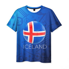 Мужская футболка 3D с принтом Исландия в Кировске, 100% полиэфир | прямой крой, круглый вырез горловины, длина до линии бедер | euro 2016