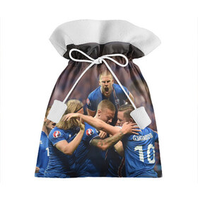 Подарочный 3D мешок с принтом Сборная Исландии по футболу в Кировске, 100% полиэстер | Размер: 29*39 см | euro 2016