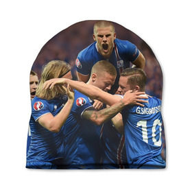 Шапка 3D с принтом Сборная Исландии по футболу в Кировске, 100% полиэстер | универсальный размер, печать по всей поверхности изделия | euro 2016