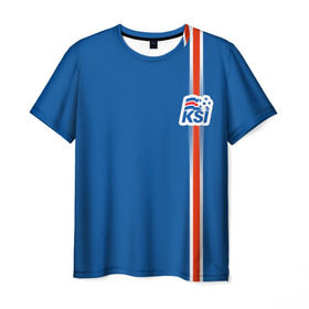 Мужская футболка 3D с принтом Форма сборной Исландии по футболу в Кировске, 100% полиэфир | прямой крой, круглый вырез горловины, длина до линии бедер | euro 2016