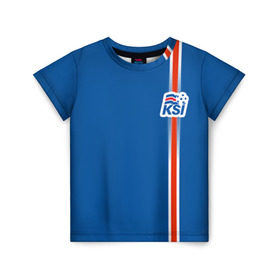 Детская футболка 3D с принтом Форма сборной Исландии по футболу в Кировске, 100% гипоаллергенный полиэфир | прямой крой, круглый вырез горловины, длина до линии бедер, чуть спущенное плечо, ткань немного тянется | euro 2016