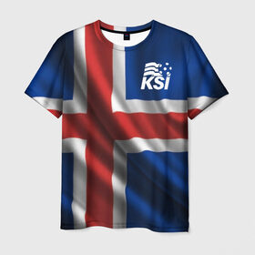 Мужская футболка 3D с принтом Исландия в Кировске, 100% полиэфир | прямой крой, круглый вырез горловины, длина до линии бедер | Тематика изображения на принте: флаг