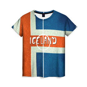 Женская футболка 3D с принтом Исландия в Кировске, 100% полиэфир ( синтетическое хлопкоподобное полотно) | прямой крой, круглый вырез горловины, длина до линии бедер | euro 2016