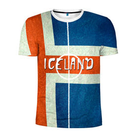 Мужская футболка 3D спортивная с принтом Исландия в Кировске, 100% полиэстер с улучшенными характеристиками | приталенный силуэт, круглая горловина, широкие плечи, сужается к линии бедра | euro 2016