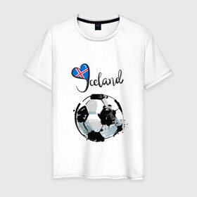 Мужская футболка хлопок с принтом Исландия. Футбол в Кировске, 100% хлопок | прямой крой, круглый вырез горловины, длина до линии бедер, слегка спущенное плечо. | Тематика изображения на принте: 