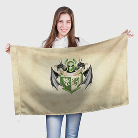Флаг 3D с принтом Игра Престолов Герб 1 в Кировске, 100% полиэстер | плотность ткани — 95 г/м2, размер — 67 х 109 см. Принт наносится с одной стороны | 