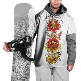 Накидка на куртку 3D с принтом Хохлома 2 в Кировске, 100% полиэстер |  | Тематика изображения на принте: ветки | лента | лист | народное | россия | русское | узор
