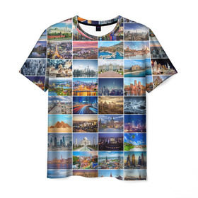 Мужская футболка 3D с принтом Туризм (10х10) в Кировске, 100% полиэфир | прямой крой, круглый вырез горловины, длина до линии бедер | азия | берлин | вегас | венеция | воспоминания | города | достопримечательности | европа | египет | калифорния | каникулы | лондон | милан | москва | ностальгия | нью йорк | отдых | отпуск | память