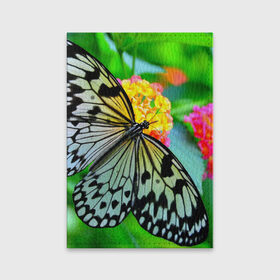 Обложка для паспорта матовая кожа с принтом Бабочка в Кировске, натуральная матовая кожа | размер 19,3 х 13,7 см; прозрачные пластиковые крепления | бабочка | цветок | яркая