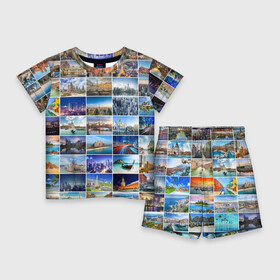 Детский костюм с шортами 3D с принтом Страны мира (9х9) в Кировске,  |  | азия | берлин | вегас | венеция | воспоминания | города | достопримечательности | европа | египет | калифорния | каникулы | лондон | милан | москва | ностальгия | нью йорк | отдых | отпуск | память