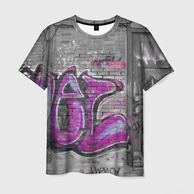 Мужская футболка 3D с принтом Граффити в Кировске, 100% полиэфир | прямой крой, круглый вырез горловины, длина до линии бедер | sity | urban | город | гранж
