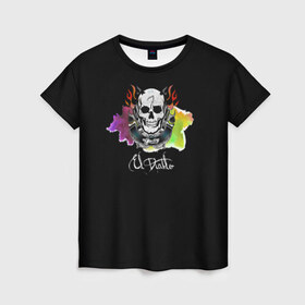 Женская футболка 3D с принтом El Diablo в Кировске, 100% полиэфир ( синтетическое хлопкоподобное полотно) | прямой крой, круглый вырез горловины, длина до линии бедер | el diablo | suicide squad | эль диабло