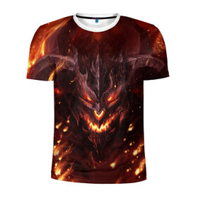 Мужская футболка 3D спортивная с принтом Дьявол в Кировске, 100% полиэстер с улучшенными характеристиками | приталенный силуэт, круглая горловина, широкие плечи, сужается к линии бедра | демон | дьявол | монстр | прикольные картинки | чёрт
