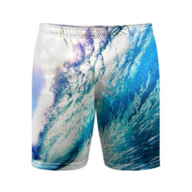 Мужские шорты 3D спортивные с принтом Волна в Кировске,  |  | брызги | вода | волны | море | океан | природа