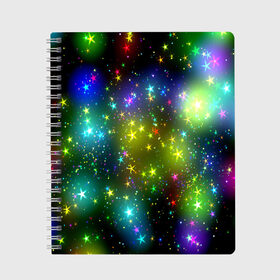 Тетрадь с принтом Звёзды в Кировске, 100% бумага | 48 листов, плотность листов — 60 г/м2, плотность картонной обложки — 250 г/м2. Листы скреплены сбоку удобной пружинной спиралью. Уголки страниц и обложки скругленные. Цвет линий — светло-серый
 | вселенная | галактика | звезды