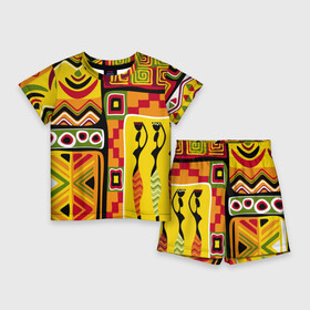 Детский костюм с шортами 3D с принтом АФРИКА  AFRICA в Кировске,  |  | орнамент | этнический | этно | яркий