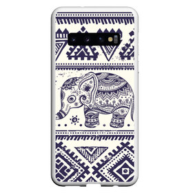Чехол для Samsung Galaxy S10 с принтом Африка в Кировске, Силикон | Область печати: задняя сторона чехла, без боковых панелей | орнамент | слон | этно
