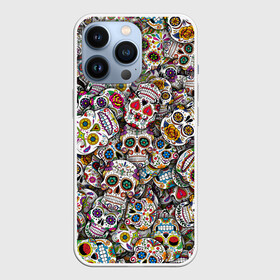 Чехол для iPhone 13 Pro с принтом Мексиканские черепа в Кировске,  |  | Тематика изображения на принте: calavera | sugar skull | день мертвых | мексика | традиция | узоры | цветы