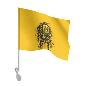 Флаг для автомобиля с принтом Боб Марли в Кировске, 100% полиэстер | Размер: 30*21 см | bob | marley | боб | марли