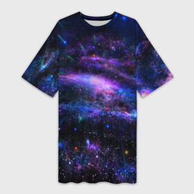 Платье-футболка 3D с принтом Вселенная в Кировске,  |  | 3д | вселенная | гравитация | звезда | космос | новая