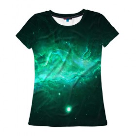 Женская футболка 3D с принтом Вселенная в Кировске, 100% полиэфир ( синтетическое хлопкоподобное полотно) | прямой крой, круглый вырез горловины, длина до линии бедер | 3д | вселенная | гравитация | звезда | космос | новая