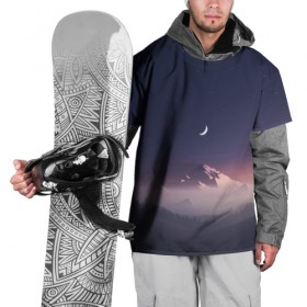 Накидка на куртку 3D с принтом Ночное небо в Кировске, 100% полиэстер |  | mountains | sky | space | астрономия | горы | космос | небо | ночное небо