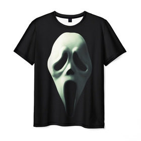 Мужская футболка 3D с принтом Крик в Кировске, 100% полиэфир | прямой крой, круглый вырез горловины, длина до линии бедер | scream | крик | маска | ужастик | ужасы