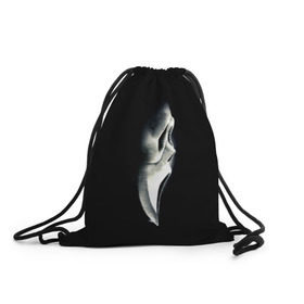 Рюкзак-мешок 3D с принтом Крик в Кировске, 100% полиэстер | плотность ткани — 200 г/м2, размер — 35 х 45 см; лямки — толстые шнурки, застежка на шнуровке, без карманов и подкладки | scream | крик | маска | ужастик | ужасы