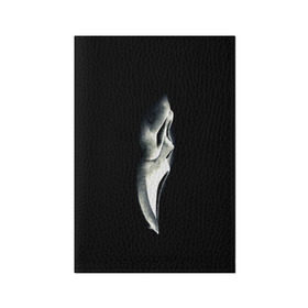 Обложка для паспорта матовая кожа с принтом Крик в Кировске, натуральная матовая кожа | размер 19,3 х 13,7 см; прозрачные пластиковые крепления | scream | крик | маска | ужастик | ужасы