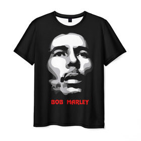 Мужская футболка 3D с принтом Боб Марли в Кировске, 100% полиэфир | прямой крой, круглый вырез горловины, длина до линии бедер | bob marley | боб марли | музыка | регги | ямайка