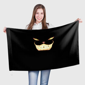 Флаг 3D с принтом Чеширский кот в Кировске, 100% полиэстер | плотность ткани — 95 г/м2, размер — 67 х 109 см. Принт наносится с одной стороны | кот | кошка