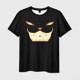 Мужская футболка 3D с принтом Чеширский кот в Кировске, 100% полиэфир | прямой крой, круглый вырез горловины, длина до линии бедер | кот | кошка