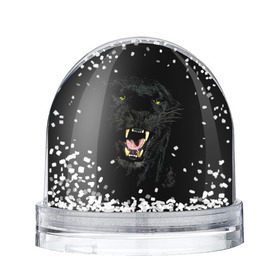 Снежный шар с принтом Чёрная пантера в Кировске, Пластик | Изображение внутри шара печатается на глянцевой фотобумаге с двух сторон | кошка | оскал | пантера | прикольные картинки