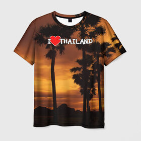 Мужская футболка 3D с принтом Thailand в Кировске, 100% полиэфир | прямой крой, круглый вырез горловины, длина до линии бедер | Тематика изображения на принте: море | отдых | отпуск | пляж | солнце | туризм | турист