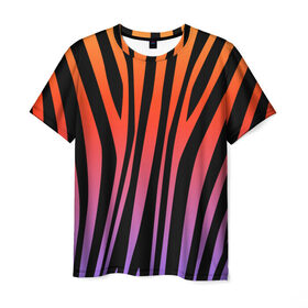 Мужская футболка 3D с принтом Зебра в Кировске, 100% полиэфир | прямой крой, круглый вырез горловины, длина до линии бедер | sea | summer | африка | вода | джунгли | зебра | леопард | лето | море | океан | пляж | полосы | принт | тигр