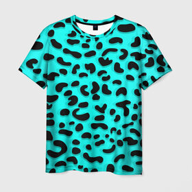 Мужская футболка 3D с принтом Леопард в Кировске, 100% полиэфир | прямой крой, круглый вырез горловины, длина до линии бедер | sea | summer | африка | вода | джунгли | зебра | леопард | лето | море | океан | пляж | полосы | принт | тигр
