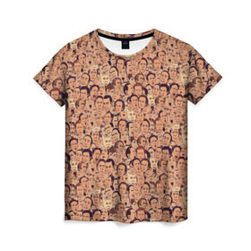 Женская футболка 3D с принтом Николас Кейдж в Кировске, 100% полиэфир ( синтетическое хлопкоподобное полотно) | прямой крой, круглый вырез горловины, длина до линии бедер | актер | арт | лица | николас кейдж